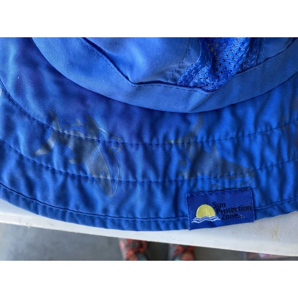 Sun Protection Zone Kids Safari Sun Hat Blue Shark UPF 50+ One Size 50-54cm
